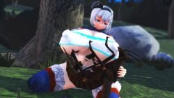 1girls 1monster 3d anastasia123mmd big_breasts big_nipples breasts handjob insectophilia insects interspecies large_breasts monster_hunter mosaic_censoring nipple_bulge puffy_nipples radroach short_hair touhou white_hair youmu_konpaku zoophilia