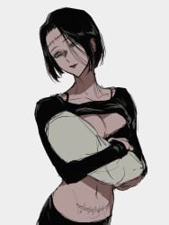 1girls baby belly_scar breastfeeding breasts breasts_out female female_only itadori_kaori jujutsu_kaisen kaori_itadori kenjaku milk milking mother mother_and_child mother_and_son scar solo stiches