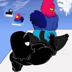 anthro anthro_on_anthro ass avian bird filledcrossiant gay grabbing_ass hot_dogging looking_back male male/male male_only the_amazing_world_of_gumball