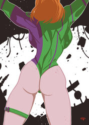 1girls 2017 arms_above_head ass big_ass caitlin_fairchild curvy dat_ass dc_comics denism79 female female_only freckles gen¹³ human leotard orange_hair pose red_hair short_hair smile solo thick_thighs thigh_strap