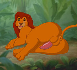 anus ass balls disney feline feral hi_res lion lying male male_only mammal mane mufasa on_side penis presenting puffy_anus solo the_lion_king theoryofstrings