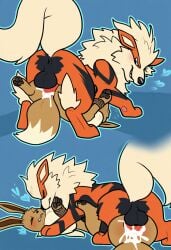 ai_generated arcanine balls canid canine cum cum_inside eevee feral feral_on_feral knot male mating_press nai_diffusion novelai penis pokémon_(species) pokemon pokemon_(species) request restrained rope tied_up