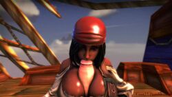 1boy 1girls 3d alternate_costume animated big_breasts black_hair blowjob buccaneith_(smite) coot27 dark-skinned_female dark_skin fellatio female goddess hi-rez_studios interracial light-skinned_male light_skin male mythology neith_(smite) no_sound oral oral_sex paizuri pov smite tagme video