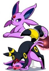 ai_generated balls balls_deep blush breeding crying cum cum_in_pussy cum_inside doggy_style dominant domination dripping_cum eeveelution espeon female feral feral_on_feral impregnation male mating nai_diffusion novelai pokemon pokemon_(species) pussy rape request tears umbreon