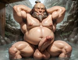 1boy ai_generated armpit_hair avatar_legends avatar_the_last_airbender balls bara beard big_balls big_belly big_muscles big_nipples big_pecs big_penis booster_rex daddy dilf erect_nipples erection fat fat_belly fat_man fire_nation flexing gay hair huge_balls huge_belly huge_cock huge_muscles huge_nipples huge_pecs human hunk iroh male male_only muscular muscular_human muscular_male navel nipples nude obese obese_human obese_male overweight overweight_human overweight_male pecs penis pubic_hair signature silver_fox solo water white_hair