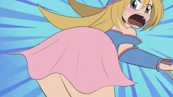 ass blonde_hair blue_eyes dark_magician_girl pink_skirt yu-gi-oh!