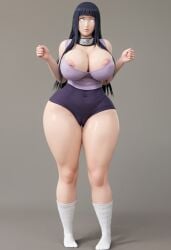 3d 3d_(artwork) ai_generated asian asian_bimbo asian_female black_hair booty_shorts huge_ass huge_breasts hyuuga_hinata naruto naruto_(classic) naruto_(series) naruto_shippuden paag plump_ass thick_thighs thunder_thighs white_eyes