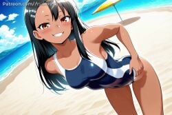 1boy 1girls ai_generated all_fours anal anal_sex animated animation anus ass asukaiarts asymmetrical_bangs beach beach_umbrella black_hair blue_one_piece_swimsuit blush breasts breasts_out brown_eyes clitoral_hood clitoris clothes_pull clothing_aside cloud collarbone competition_swimsuit covered_navel day digital_media doggy_style dutch_angle erection feet_out_of_frame female grin hair_ornament hairclip hanging_breasts hayase_nagatoro highleg_swimsuit horizon leaning_forward long_hair looking_at_viewer male male_penetrating_female medium_breasts mp4 multicolored_swimsuit nipples nude ocean one_piece_swimsuit one_piece_swimsuit_pull one_piece_tan open_mouth outdoors partially_submerged penis please_don't_bully_me,_nagatoro puffy_nipples pussy pussy_juice sand sex sex_from_behind shiny_skin sky smile solo solo_focus spread_legs standing straight swimsuit swimsuit_aside tagme tan tanlines teeth testicles top-down_bottom-up umbrella uncensored vaginal_penetration video water wet