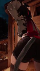 1girls 3d ass ass_focus clothed clothing crazymangovr_(artist) dumptruck_ass ear_piercing fat_ass first_person_view garter_straps jane_doe_(zenless_zone_zero) looking_at_viewer mouse_ears multicolored_hair music night outdoors outside pov rat_ears shaking_ass shaking_butt solo solo_female sound tagme tail tease teasing teasing_viewer thick_thighs thighhighs thighs video vrchat vrchat_avatar zenless_zone_zero
