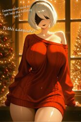 yorha 2b from christmas by emberdesire