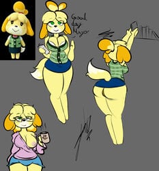 1girls alternate_breast_size animal_crossing anthro big_breasts bra breast_slip breasts breasts_out canine cleavage clothed clothing digital_media_(artwork) exposed_breasts female female_only furry honas007 isabelle_(animal_crossing) looking_at_viewer mammal nailstrabbit nintendo nipple_slip no_underwear one_breast_out pussy sketch thick_thighs underwear upskirt video_games wide_hips