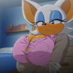 3rd_party_edit ai_animation ai_generated animated big_nipples breast_expansion breasts breasts_too_big button_pop button_popping buttons buttons_popping commission covered_erect_nipples erect_nipples_under_clothes furry inconvenient_boobs inconvenient_breasts large_breasts looking_at_own_breasts looking_down_at_breasts looking_down_at_self rouge_the_bat solxam123 sonic_(series) sonic_the_hedgehog_(series) tagme tight_fit wardrobe_malfunction