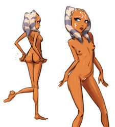 ahsoka_tano alien ass blue_eyes breasts brown_nipples clone_wars clothing completely_nude eyelashes eyes facial_markings female front_view full-length_portrait full_body humanoid leg_up long_eyelashes looking_at_viewer looking_away looking_back looking_back_at_viewer markings multiple_poses multiple_views navel nipples nude nude_female nudity open_eyes orange_body orange_skin panties panties_down partially_clothed portrait pose presenting presenting_ass pubic_tattoo pussy rear_view shaved_pussy shiny_skin sideboob simple_background skinny small_breasts smile solo standing standing_on_one_leg star_wars the_clone_wars:_season_one togruta topless topless_female tourbillon underwear undressing white_background young