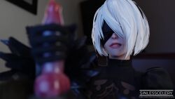 16:9 3d 3d_animation animated black_blindfold blindfold canid canine canis domestic_dog duo erection female female_human/male_feral feral gloved_handjob gloves handjob hi_res human male_feral/female_human mammal nier:_automata penile platinum_games sex short_playtime short_video shorter_than_30_seconds sinlesscelery sound video white_hair widescreen yorha_2b zoophilia
