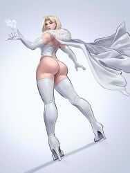 ass ass_focus big_ass blonde_female blonde_hair bubble_butt dat_ass emma_frost hellfire_club high_heels marvel marvel_comics pepedraws thong thong_panties white_queen x-men