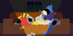 absurd_res after_oviposition after_sex antennae_(anatomy) anthro arthropod arthropod_abdomen bedding bee blanket blush bodily_fluids bottomless clothed clothing controller cum excessive_cum excessive_genital_fluids fellatio female furniture genital_fluids genitals group hi_res honeypot_(tf2_demo_2004) hoodie hoodie_only hybrid hymenopteran insects lepidopteran looking_pleasured machine male male/male mocha_(tf2_demo_2004) moth onomatopoeia oral ovipositor penile penis pillow pregnant pregnant_male protogen sex sleeping sofa sound_effects sticker stickerboard_(tf2_demo_2004) stickers_on_body text tf2_demo_2004 topwear topwear_only trio window