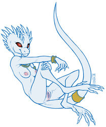 2017 anthro anus breasts female horn kobold looking_at_viewer mise nipples nude paws pussy red_eyes scalie smile solo