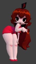 3d 3d_model auburn_hair female_focus female_only fnf friday_night_funkin girlfriend_(friday_night_funkin) hourglass_figure large_ass red_dress red_hair wamudraws