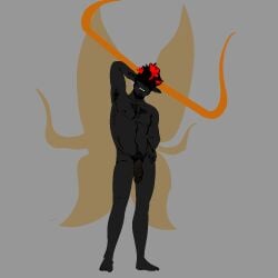 1boy alien alien_humanoid armpit armpit_hair armpits black_body black_hair black_skin body_hair bug_wings butterfly_wings chest_hair colored_skin hair hairy homestuck homestuck_troll horn horns humanoid long_ears long_horn long_horns looking_at_viewer male male_only nude nude_male rufioh_nitram sharp_ears short_hair soldierexclipse solo the_summoner troll wings