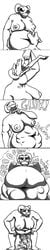 anthro big_breasts breasts comic dragon evergreenplate female full_tour gullet_(character) horn kobold same_size teeth vore