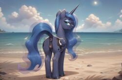 ai_generated alicorn animal_genitalia animal_pussy anus ass closed_mouth equid equine equine_genitalia equine_pussy feral friendship_is_magic hair hasbro horn horse long_hair my_little_pony pony princess_luna_(mlp) pussy quadruped smile