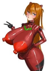 asuka_langley_sohryu big_breasts big_breasts big_nipples bodysuit event13 latex latex_clothing latex_suit neon_genesis_evangelion plugsuit tight_clothes tight_clothing tight_fit wide_hips