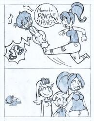 comic garabatoz kicking_balls lincoln_loud luna_loud monochrome nickelodeon rex_reyes rita_loud the_loud_house