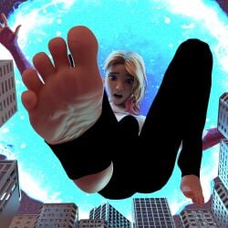 anttiergod barefoot feet giantess gwen_stacy marvel marvel_comics spider-gwen spider-man_(series)