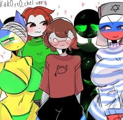 5girls blush countryhumans countryhumans_girl countryhumans_oc female female_only kak0yt0_chel kak0yt0_ŋñ nnsha_(kak0yt0_ŋñ) oc russia_(countryhumans)