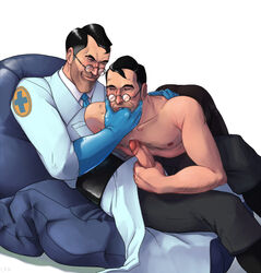 2boys 2d adorable cute cute_male erection gay glasses handjob human human_male human_only love lovers male male_focus male_only medic medic_(team_fortress_2) multiple_boys penis penis_grab selfcest team_fortress_2 yang yangpuppy yaoi