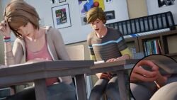 1boy 1girls 3d ass brown_hair classroom clothed_female female koomer life_is_strange male masturbating masturbation max_caulfield panties public school small_penis teen teenager voyeur voyeurism warren_graham watching