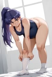 ai_generated big_belly big_breasts cleavage misato_katsuragi neon_genesis_evangelion pregnancy pregnant pregnant_belly ready_to_pop