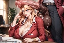 1girls ai_generated angry angry_expression angry_face angry_sex big_ass big_balls big_breasts big_butt big_eyes big_penis blonde_hair blue_eyes blush business_suit business_woman cleavage covered_in_cum creamhorseai cum cum_covered cum_drip cum_in_mouth cum_inside cum_on_body cum_on_breasts cum_on_face equine_penis excessive_cum eyelashes eyeshadow female high_resolution highres horsecock huge_balls huge_breasts huge_cock hyper_balls imminent_oral imminent_sex kurashiki_reika long_hair makeup male male/female mascara mature_female milf mommy necklace penis_on_face red_lipstick saimin_seishidou secretary seductive seductive_eyes seductive_look suit testicles tsundere voluptuous voluptuous_female