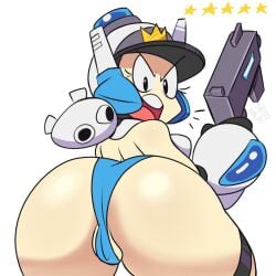 2024 5tflldartist5 angry eyelashes gun leotard looking_at_viewer looking_back mighty_switch_force open_mouth patricia_wagon police_hat police_uniform pussy tight_clothing vagina video_games wayforward