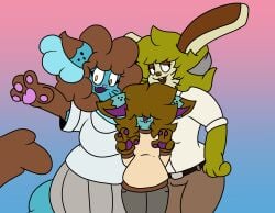 absurd_res biscuit_(chibitay) cartoon_network chibi_(chibitay) chibitay cosplay domestic_cat felid feline felis gumball_watterson hi_res hybrid lagomorph leporid mammal muffin_(chibitay) nicole_watterson rabbit the_amazing_world_of_gumball translop translynx