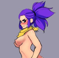 brawl_stars breasts female panty_ks shelly_(brawl_stars) solo