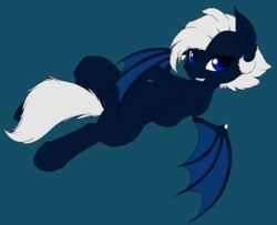 annonymouse bat_pony bat_wings blue_eyes fangs female grin hair membranous_wings nightcore pussy smile white_hair wings