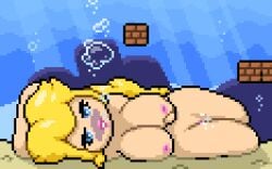 asphyxiation big_breasts bubbles cum cum_in_pussy cum_inside drowning fondling_breast nintendo okami_tomato princess_peach pussy super_mario_bros. underwater zxtomatofan