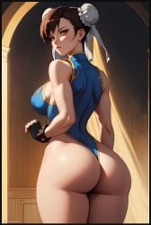 1girls ai_generated asian asian_female ass chun-li curvy,female,voluptuous female female_only female_solo looking_at_viewer looking_back solo solo_female street_fighter tagme,ass