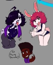 brialzebubbie buckteeth color colored_sketch darnell_(newgrounds) drawpile drool drooling friday_night_funkin friday_night_funkin_mod graffiti_groovin' lagomorph mora_(graffiti_groovin) newgrounds skarlet_bunny sp4gh3tt1_(artist) suggestive_gesture