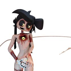 3d 3d_(artwork) 3d_model 3d_render android bionic_arm black_eyes black_hair blood breasts breasts cyn_(murder_drones) cyntessa_(murder_drones) disassembly_drone drone female female_focus female_only gore hybrid murder_drones png robot skin_tail stiches surgery tail transparent_background worker_drone x_eyes