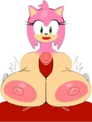 1boy 1girls 2d alternate_breast_size amy_rose animated animated_gif animation anthro/anthro balls banger beat_banger beat_banger_(mod) bisexboy blue-skinned boobjob breasts clothed clothes cock female fur furry gif hedgehog knuckles_the_echidna long_neck male male/female nude nude_female paizuri penis pink-skinned pov shirt smile sonic_(series) straight toriel_beat_banger