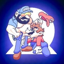 beard blowjob boner cap enterman foreman_spike gay holding_leg holding_penis illumination_entertainment kneeling male male_only mario mario_(series) nintendo oral self_upload sex super_mario_bros. super_mario_bros._(2023_film) toony universal_studios