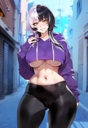 1girls ai_generated artstyle_imitation black_hair breasts female floox hi_res high_resolution hips hololive hololive_english hololive_english_-advent- huge_breasts light-skinned_female light_skin long_hair shiori_novella stable_diffusion thiccwithaq_(ai_style) thick_thighs thighs two_tone_hair virtual_youtuber white_hair wide_hips yellow_eyes