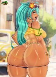 1girls back big_ass big_butt brazil brazilian brazilian_female brazilian_miku doctorch1ll dumptruck_ass female female_focus female_only green_hair hatsune_miku huge_ass huge_butt latin_american_hatsune_miku_(meme) rear_view tan-skinned_female tan_body tan_skin twintails vocaloid wide_hips