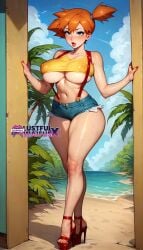 1girls ai_generated aqua_eyes blue_eyes blue_eyes_female cameltoe cleavage curvy erect_nipples female ginger ginger_hair high_heels huge_areolae huge_ass huge_breasts kasumi_(pokemon) lustfulwaifus misty_(pokemon) nai_diffusion nintendo orange_hair orange_hair_female pokemon puffy_nipples realistic red_hair red_hair_female red_lips redhead short_hair short_hair_female stable_diffusion thick_lips voluptuous wide_hips