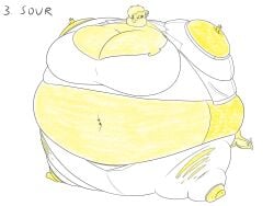big_breasts breasts cleavage female furry huge_breasts inflation lemon_inflation lj_caffie sunken_limbs thick_thighs wide_hips