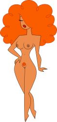 alpha_channel completely_nude_female curly_hair for_sticker_use lionprideart miss_bellum naked_female nude_female orange_hair png powerpuff_girls sara_bellum secretary sticker_template transparent_background transparent_png