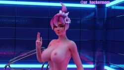 1girls 3d big_ass big_breasts big_butt female japanese kiriko_(overwatch) overwatch overwatch_2 pink_hair sakura_kiriko