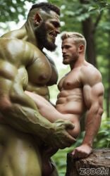 2boys abs ai_generated anal anal_sex arm_hair balls bara beard big_balls big_dom_small_sub big_muscles big_nipples big_pecs big_penis black_hair blonde_hair carrying carrying_partner chest_hair daddy dilf dominant dominant_humanoid dominant_male duo erection gay green_body hair holding_partner huge_balls huge_cock huge_muscles huge_pecs human human_on_humanoid humanoid humanoid_dominating_human humanoid_penetrating_human humansub hunk interspecies larger_humanoid larger_male light_skin light_skinned_male male male/male male_only male_penetrated male_penetrating_male muscular muscular_human muscular_humanoid muscular_male navel nipple_suck nipples nude orc pecs penetration penis penis_in_ass sex sideburns signature size_difference smaller_human smaller_male smaller_penetrated stand_and_carry_position standing standing_sex submissive_human submissive_male tusks yaoi zodoai